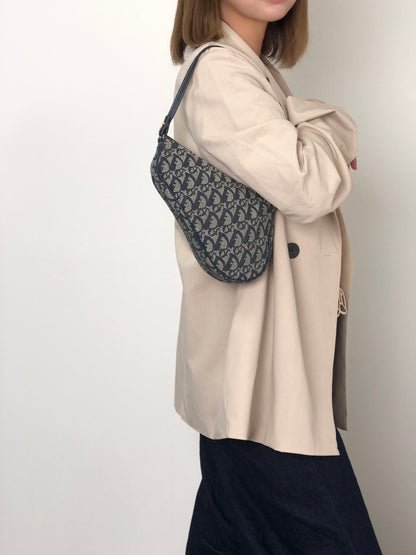 Christian Dior Trotter Shoulder bag Navy Vintage e4vgt6