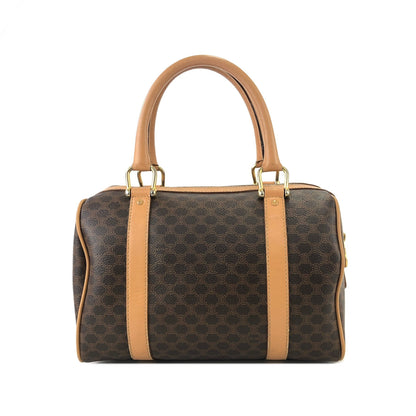 CELINE Macadam Blason mini Boston bag Handbag Brown Vintage Old Celine  kkfpeh