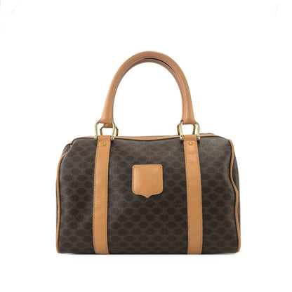 CELINE Macadam Blason mini Boston bag Handbag Brown Vintage Old Celine  kkfpeh