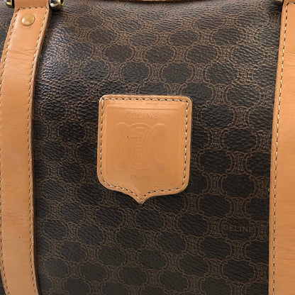 CELINE Macadam Blason mini Boston bag Handbag Brown Vintage Old Celine  kkfpeh