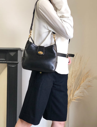 CELINE Blason Turn Lock Shoulder bag Black Vintage rpzpkc