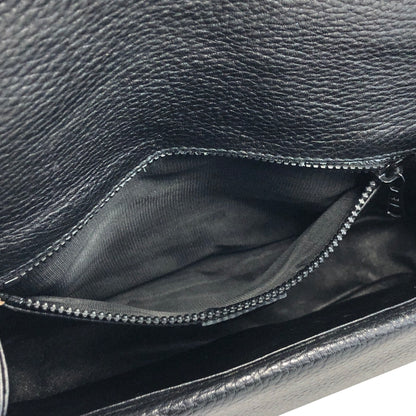 CELINE Blason Embossed Leather Black Vintage Old Celine fncrgy