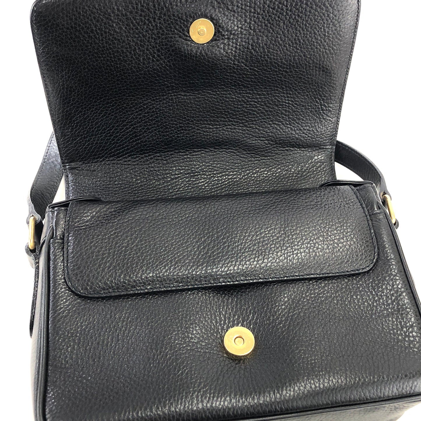 CELINE Blason Embossed Leather Black Vintage Old Celine fncrgy