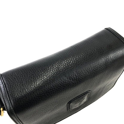 CELINE Blason Embossed Leather Black Vintage Old Celine fncrgy