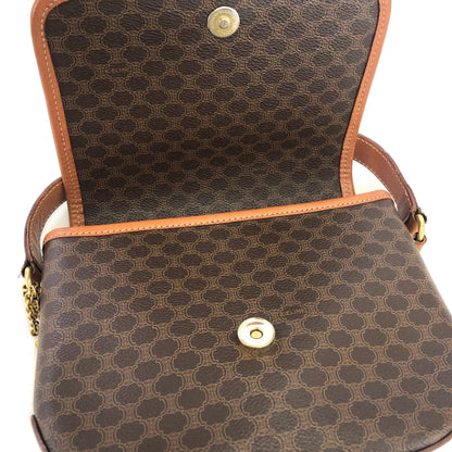CELINE Macadam Flap Crossbody Shoulder bag Brown Vintage Old celine xpmy8c