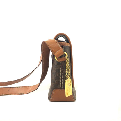 CELINE Macadam Flap Crossbody Shoulder bag Brown Vintage Old celine xpmy8c