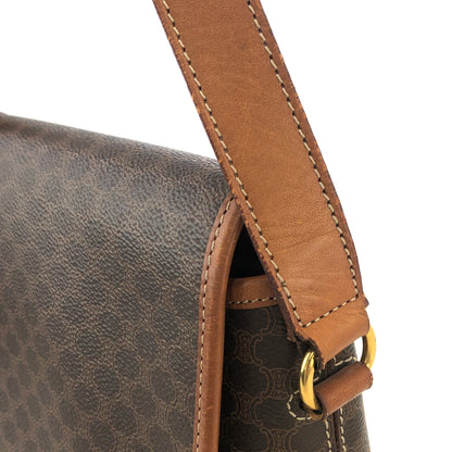 CELINE Macadam Flap Crossbody Shoulder bag Brown Vintage Old celine xpmy8c