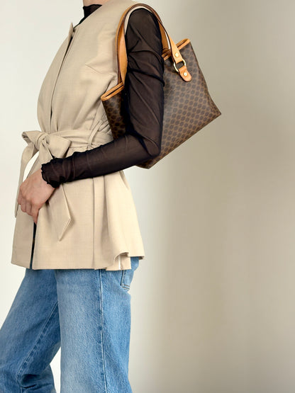 CELINE Macadam Handbag Totebag Brown Vintage v7jdmm