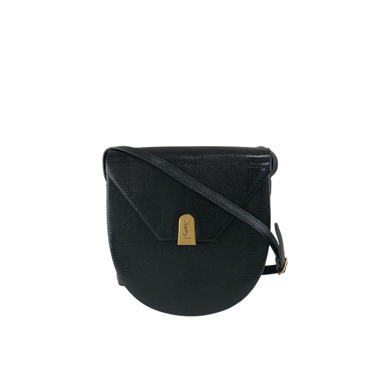 Yves Saint Laurent YSL Logo Shoulder bag Black Vintage 5hfhbh