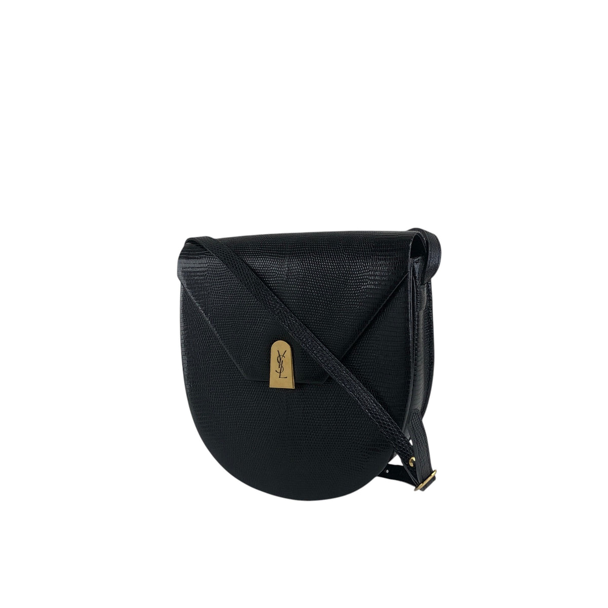 Yves Saint Laurent YSL Logo Shoulder bag Black Vintage 5hfhbh
