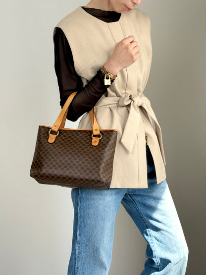 CELINE Macadam Handbag Totebag Brown Vintage v7jdmm