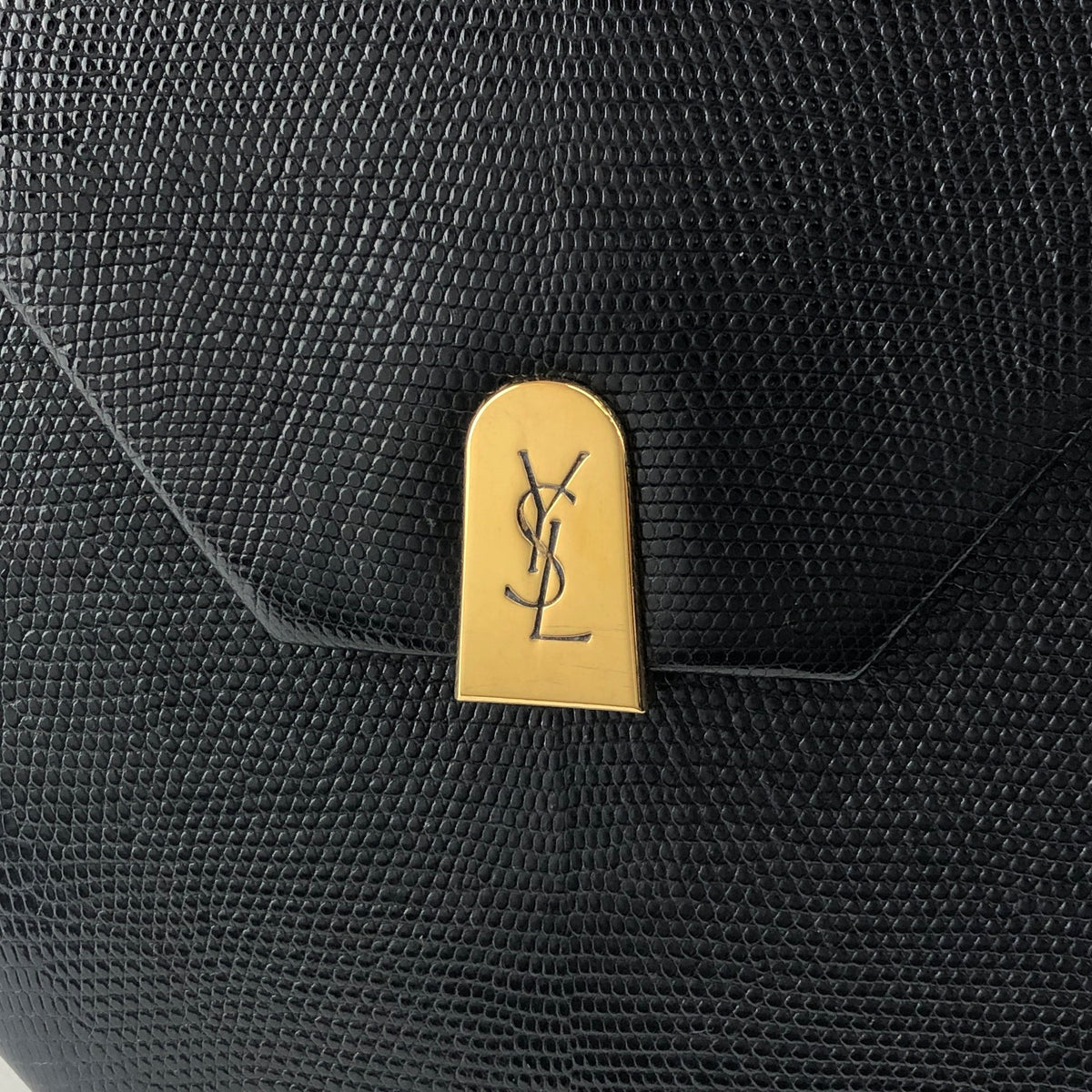 Yves Saint Laurent YSL Logo Shoulder bag Black Vintage 5hfhbh