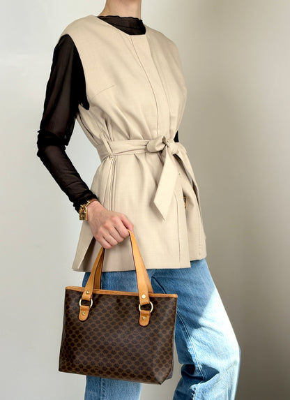 CELINE Macadam Handbag Totebag Brown Vintage v7jdmm
