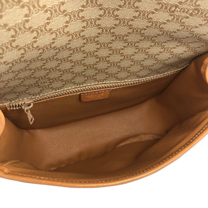 CELINE Macadam Blason Front Buckle Shoulder bag Beige Vintage Old CELINE 2kzdab