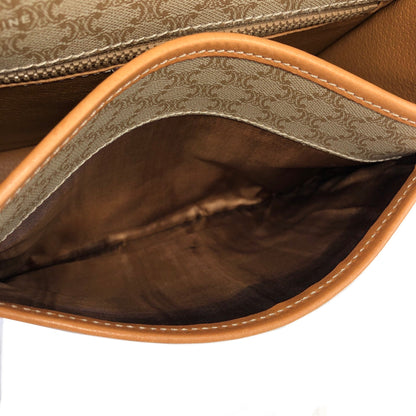 CELINE Macadam Blason Front Buckle Shoulder bag Beige Vintage Old CELINE 2kzdab