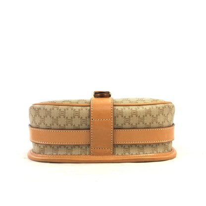 CELINE Macadam Blason Front Buckle Shoulder bag Beige Vintage Old CELINE 2kzdab