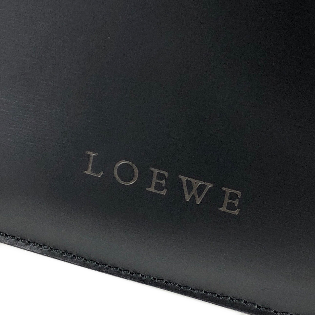 LOEWE Cutout Handle Hand bag Black Vintage Old 2k6kee