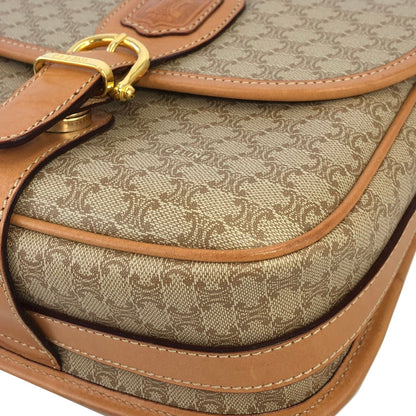 CELINE Macadam Blason Front Buckle Shoulder bag Beige Vintage Old CELINE 2kzdab