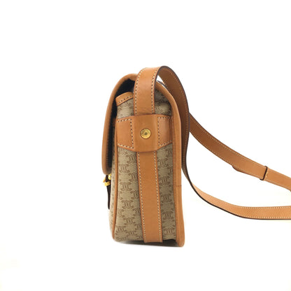 CELINE Macadam Blason Front Buckle Shoulder bag Beige Vintage Old CELINE 2kzdab