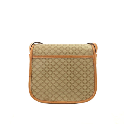CELINE Macadam Blason Front Buckle Shoulder bag Beige Vintage Old CELINE 2kzdab