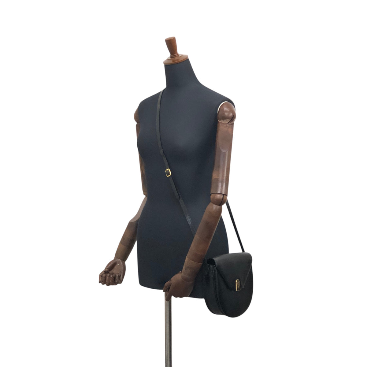 Yves Saint Laurent YSL Logo Shoulder bag Black Vintage 5hfhbh