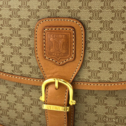 CELINE Macadam Blason Front Buckle Shoulder bag Beige Vintage Old CELINE 2kzdab