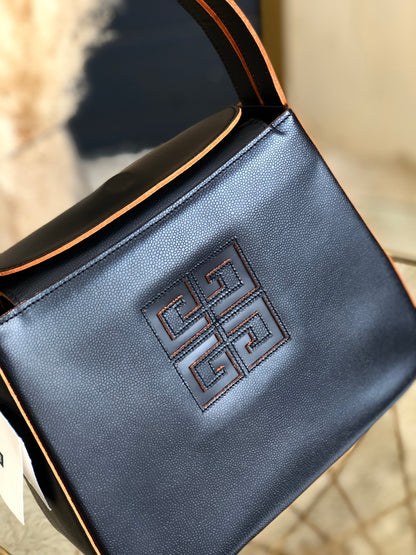 GIVENCHY 鏤空標誌皮革手袋 黑色 復古 舊款 58bs2r