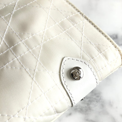 Christian Dior Cannage Lady dior Nylon Handbag White Vintage Old murbh7