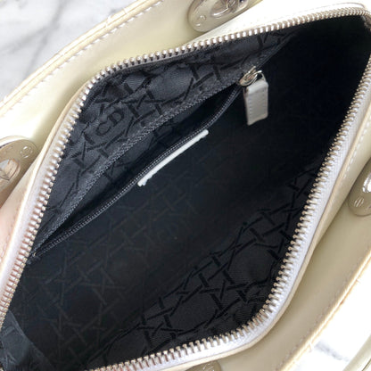 Christian Dior Cannage Lady dior Nylon Handbag White Vintage Old murbh7