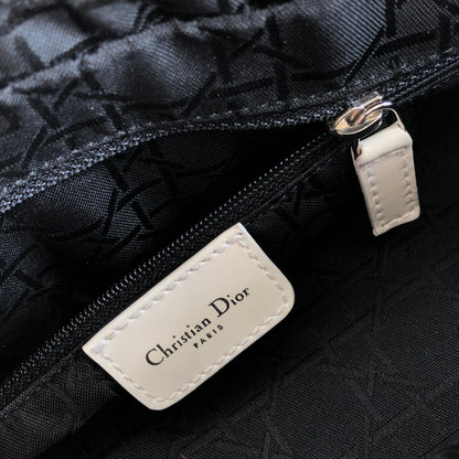 Christian Dior Cannage Lady dior Nylon Handbag White Vintage Old murbh7