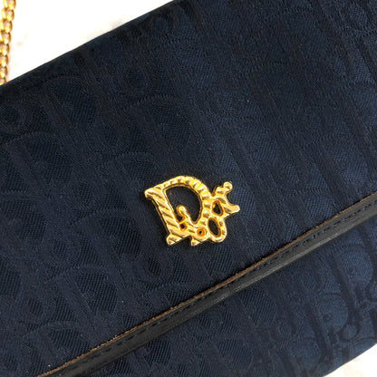 Christian Dior Trotter 提花鏈條迷你包肩背包海軍藍復古舊 ckmni2