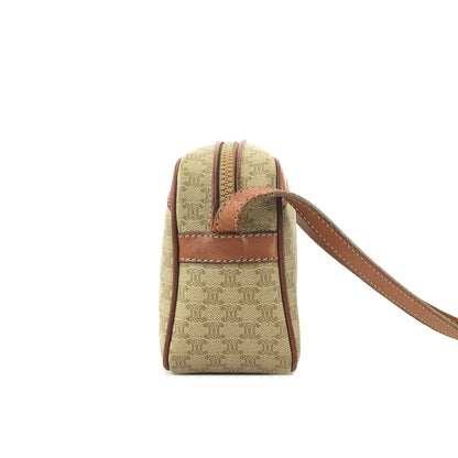 CELINE Macadam Small Shoulder Bag Beige vintage Old Celine fiisr5
