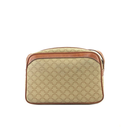 CELINE Macadam Small Shoulder Bag Beige vintage Old Celine fiisr5