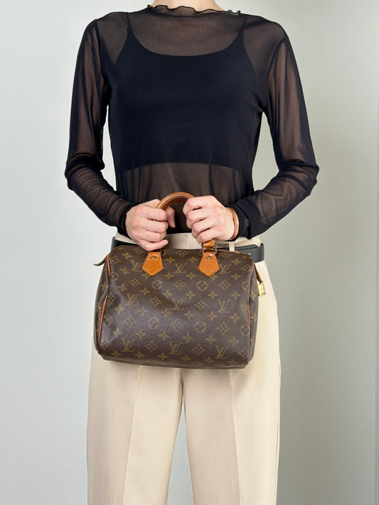 LOUIS VUITTON Monogram Small Boston bag Handbag Brown M41528 Vintage ddzcpj