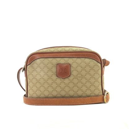 CELINE Macadam Small Shoulder Bag Beige vintage Old Celine fiisr5