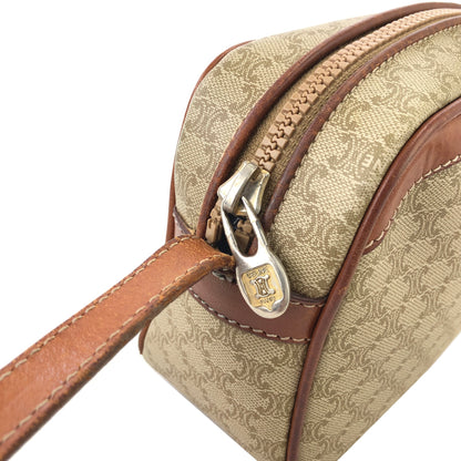 CELINE Macadam Small Shoulder Bag Beige vintage Old Celine fiisr5