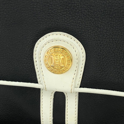 CELINE Triomphe Blason 肩包斜背包壓花皮革黑色舊 Celine 復古 w7upuz