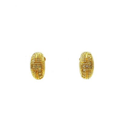 Christian Dior 寶石耳環 金色 復古 舊款 btydsy