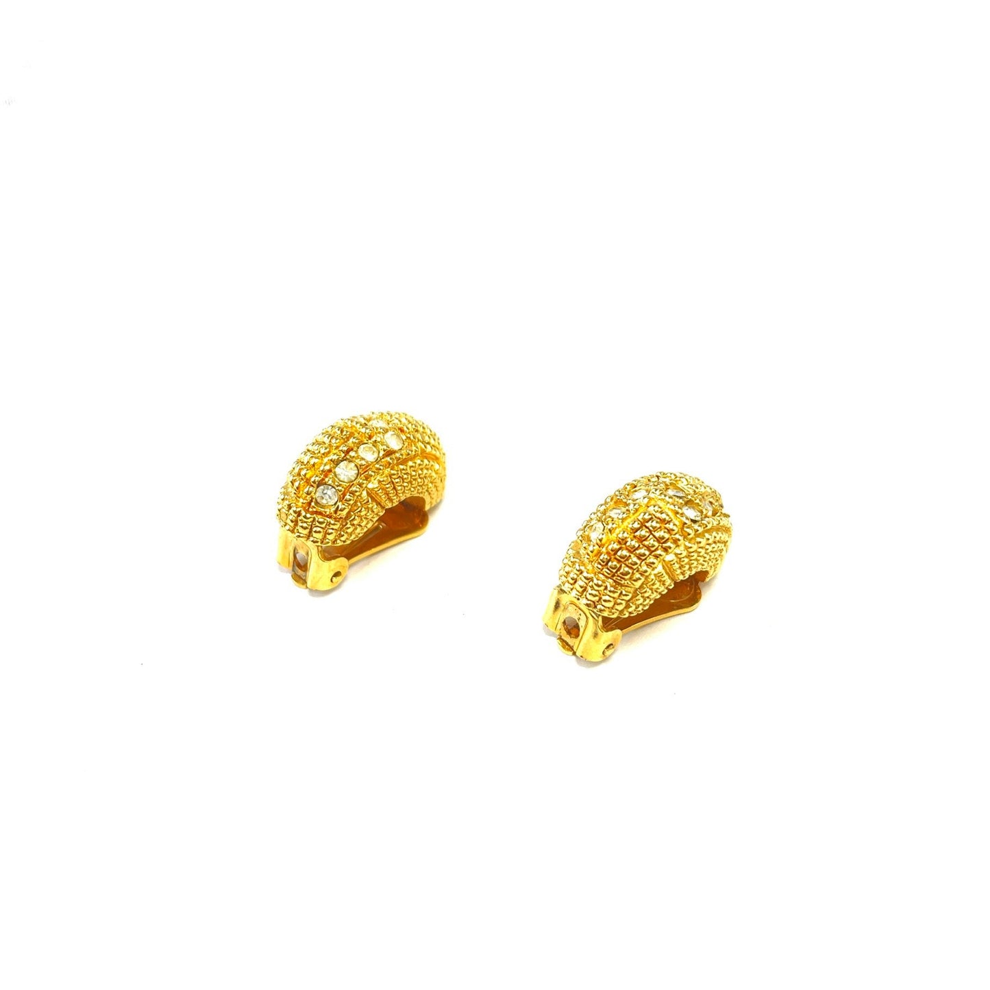Christian Dior Stone Earrings Gold Vintage Old btydsy