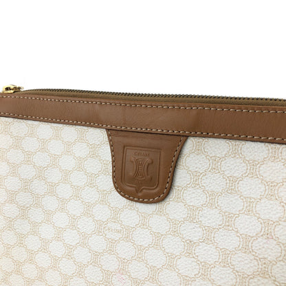 CELINE Macadam Blason embossing Clutch bag Leather white Vintage Old Celine 7brz34