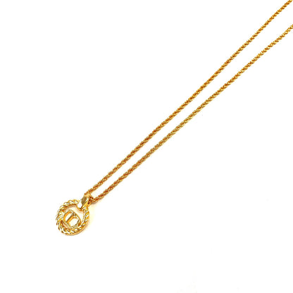Christian Dior CD 標誌項鍊金色復古舊 cddmka