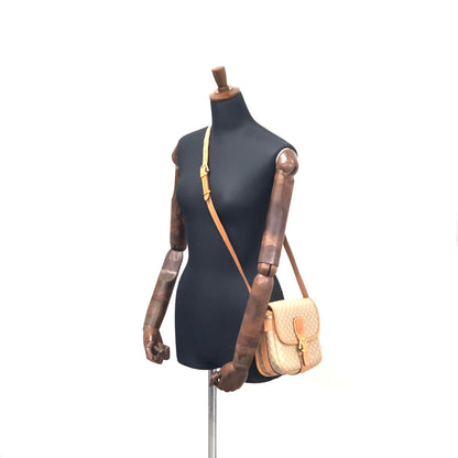CELINE Macadam Blason Front Buckle Shoulder bag Beige Vintage Old CELINE 2kzdab