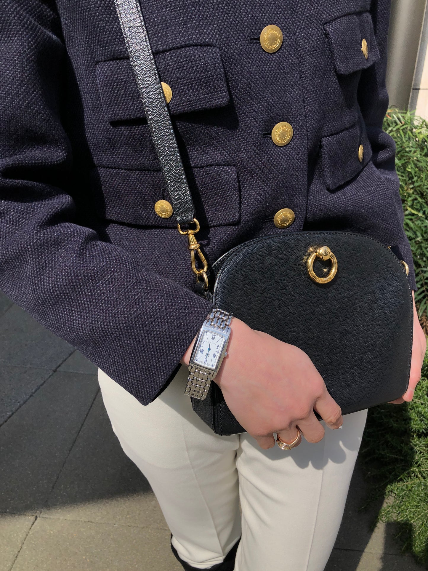 CELINE Circle Logo Shoulder bag Black Vintage 5rb8tv