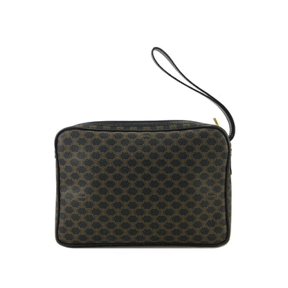 CELINE Macadam Clutch bag Leather Black Old Celine Vintage apazxx