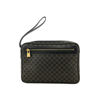 CELINE Macadam Clutch bag Leather Black Old Celine Vintage apazxx