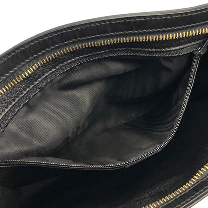 CELINE Macadam Blason Embossed  Clutch bag Leather Black Old Celine Vintage tyhzg7