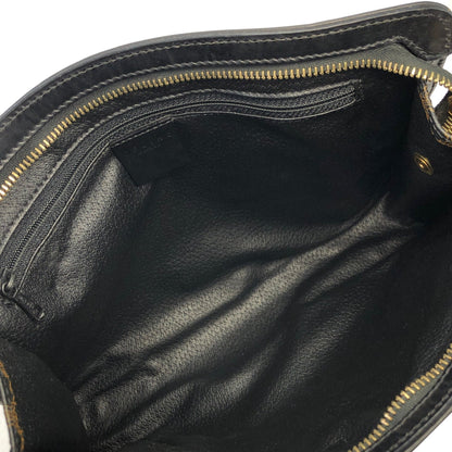 CELINE Macadam Blason Embossed  Clutch bag Leather Black Old Celine Vintage tyhzg7