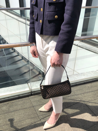 CELINE Macadam Handbag Hobobag Black Vintage f52hnu