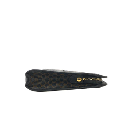 CELINE Macadam Blason Embossed  Clutch bag Leather Black Old Celine Vintage tyhzg7
