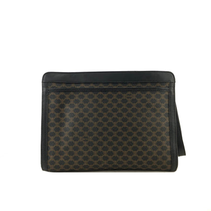 CELINE Macadam Blason Embossed  Clutch bag Leather Black Old Celine Vintage tyhzg7